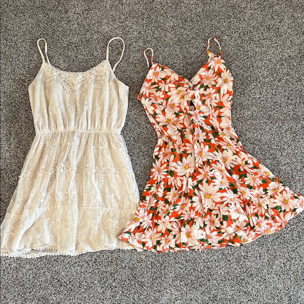 Floral and Lace Spaghetti Strap Dresses Women’s L
